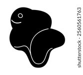 Sandbox mold in the shape of a fish in black and white colors. Clip art for your projects.