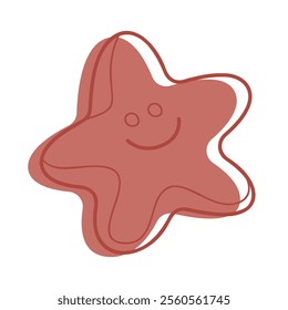 Sandbox mold in the shape of a starfish color. Clip art for your projects.