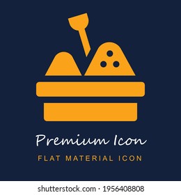 Sandbox premium material ui ux isolated vector icon in navy blue and orange colors