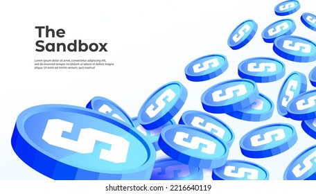 Fondo del banner del concepto criptodivisa de Sandbox (SAND).