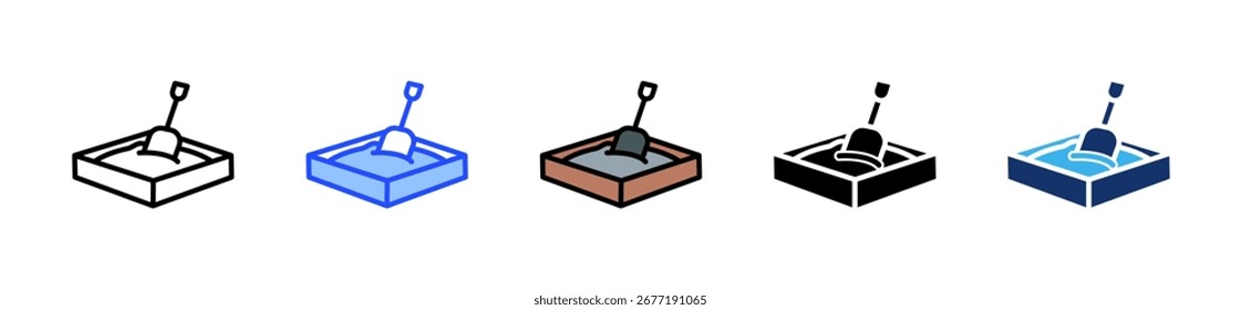 Sandbox Toys Icon Collection With Multiple Styles