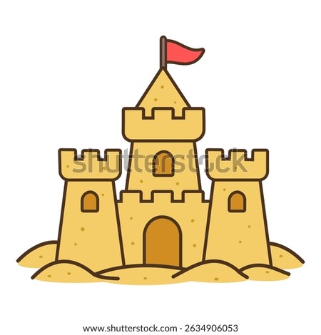Sandcastle beach castle vector illustration isolated on white background	