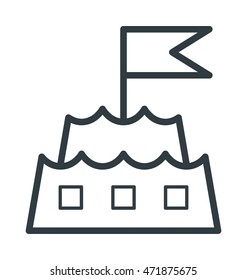 Sandcastle Colored Vector Icon