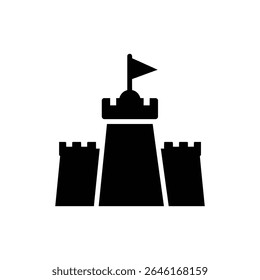 Sandcastle with Flag Single Tower for Beach and Fun
