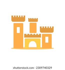 sandcastle icon on white background, vector illustration