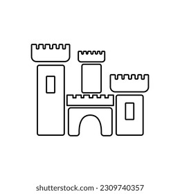 Sandburg-Symbol auf weißem Hintergrund, Vektorgrafik