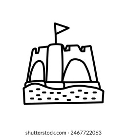 Sandcastle Icono aislado, Ilustración vectorial