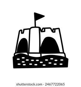 Sandcastle Icono aislado, Ilustración vectorial