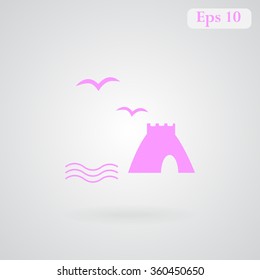 Sandcastle set vector icon