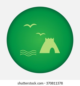Sandcastle set vector icon