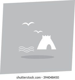 Sandcastle set vector icon
