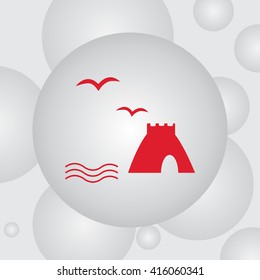Sandcastle set vector icon