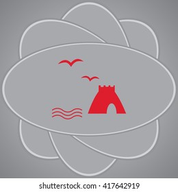 Sandcastle set vector icon