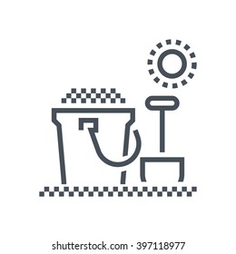 Sandcastle, shovel icon suitable for info graphics, websites and print media and  interfaces. Line vector icon.