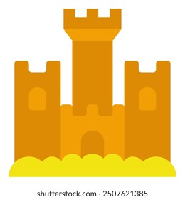 Sandcastle Summer holiday icon illustration