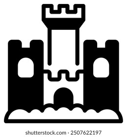 Sandcastle Summer holiday icon illustration