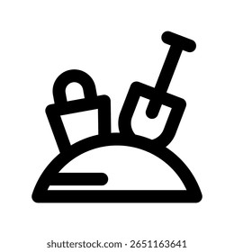 Sandcastle Tools icon thick bold line