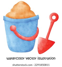 Sandcastle vector illustration, Sandcastle Watercolor, Beach, Summer