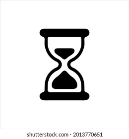 SandClock Black Vector Icon On White Background.