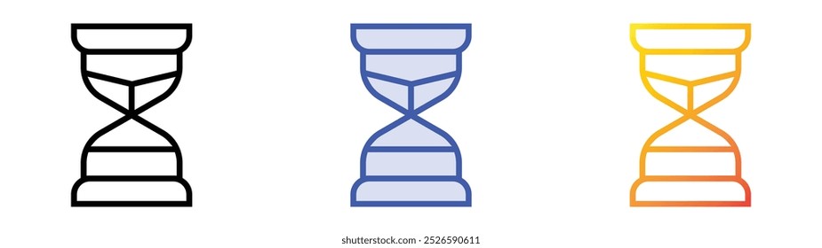 sandclock icon. Linear, Blue Fill and Gradient Style Design Isolated On White Background