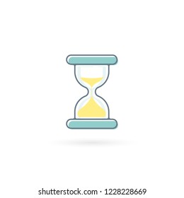 Sandclock icon. Sandglass Vector isolated color flat illustration.