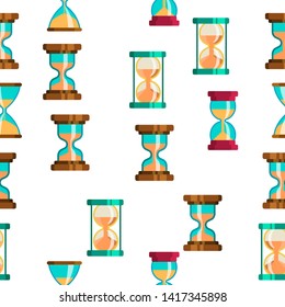 Sandclock Icon Seamless Pattern Vector. Timer Symbol. Interval Sandclock Icons Sign. Alarm Hourglass Pictogram. Illustration
