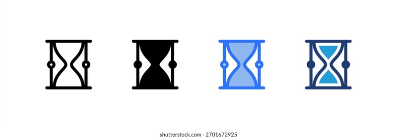 Sandclock icon set multiple style collection. Vector illustration.