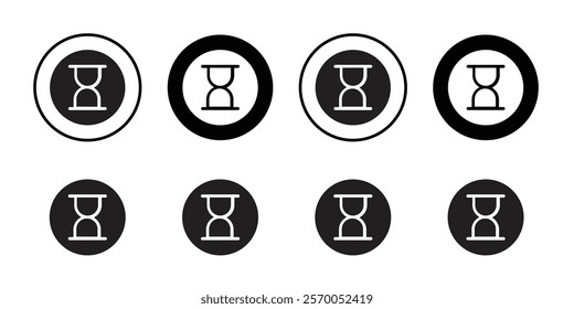 sandclock icon Vector set outline