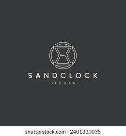 Sandclock line art logo icon design
