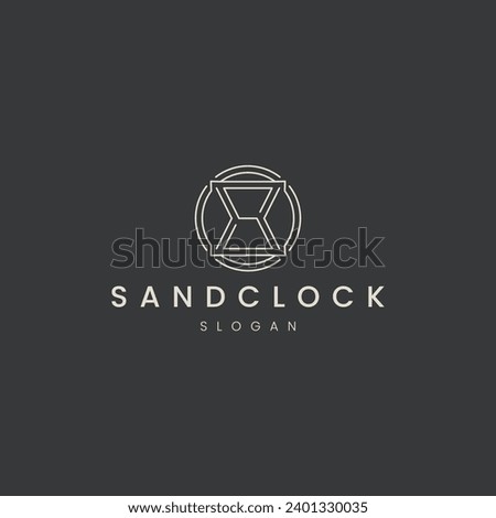 Sandclock line art logo icon design