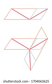 Sander illusion. The diagonal line bisecting the larger parallelogram appears to be considerably longer than the diagonal line bisecting the smaller parallelogram, but is the same length.