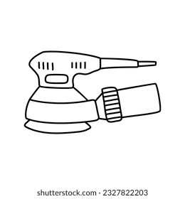 Sander tool vector illustration. Electric orbital instrument. Contour outline illustration