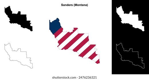 Sanders County (Montana) outline map set