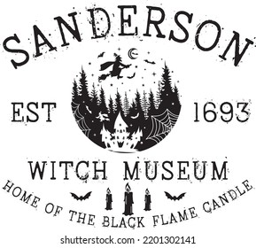 Sanderson Witch Museum, Halloween Truck, Happy Halloween, Vector Illustration File