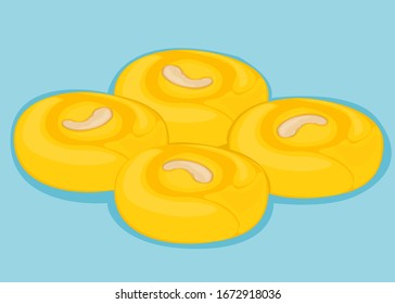 sandesh Bengali indian Sweet Dish Food Vector