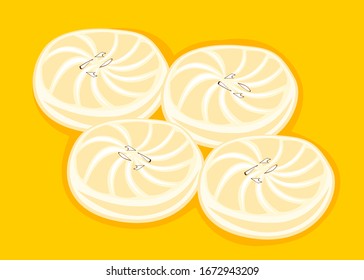 sandesh Bengali indian Sweet Dish Food Vector