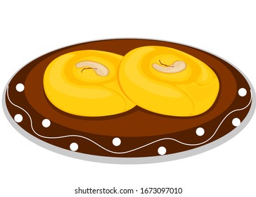 sandesh Bengali indian Sweet Dish Food Vector