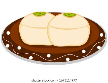 sandesh Bengali indian Sweet Dish Food Vector