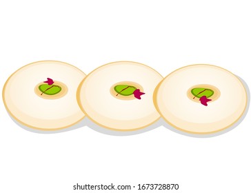 sandesh Bengali indian Sweet Dish Food Vector