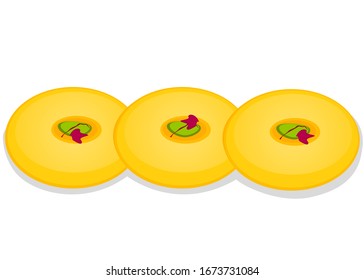 sandesh Bengali indian Sweet Dish Food Vector