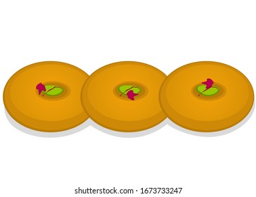 sandesh Bengali indian Sweet Dish Food Vector