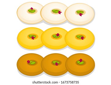 sandesh Bengali indian Sweet Dish Food Vector