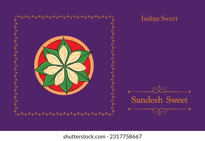 sandesh bengali sweet illustration for poster design