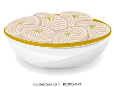 Sandesh Indian Sweets or Mithai Food Vector