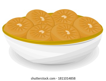 Sandesh Indian Sweets or Mithai Food Vector