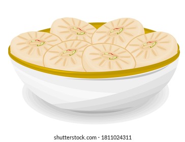 Sandesh Indian Sweets or Mithai Food Vector