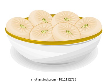 Sandesh Indian Sweets or Mithai Food Vector