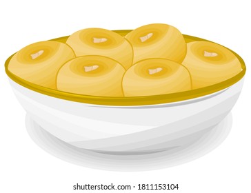 Sandesh Indian Sweets or Mithai Food Vector