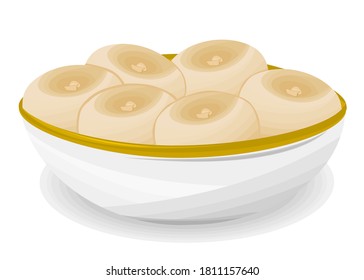 Sandesh Indian Sweets or Mithai Food Vector