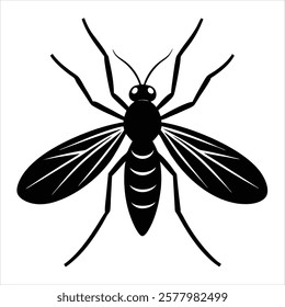 Sandfly Silhouette vector with white background